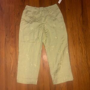 Kim Rogers Light Green Cropped Pants